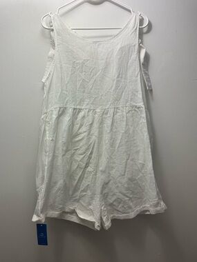 Cupshe White Sleeveless size S Linen Romper 100% cotton